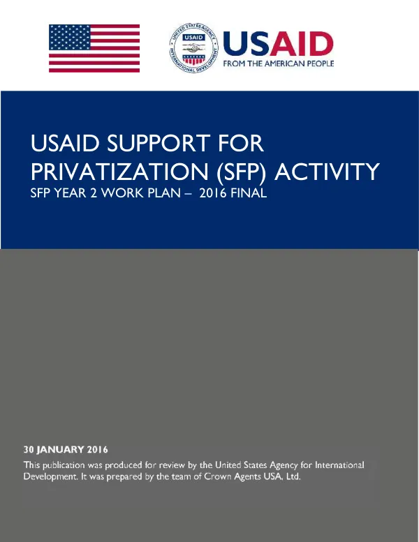 SFP Year Two Work Plan – 2016