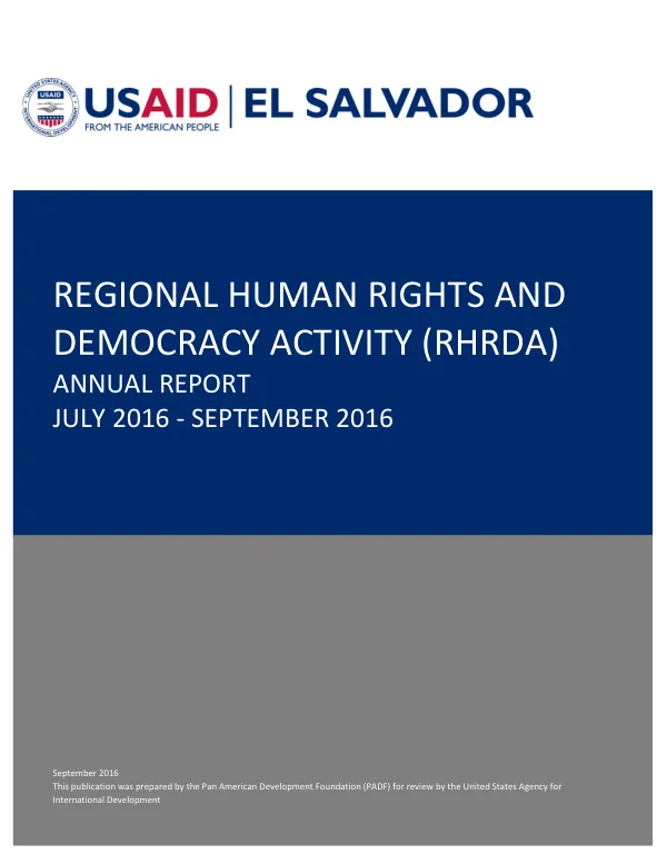 Regional Human Rights and Democracy Activity (RHRDA) Annual Report 2016