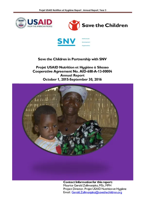 Annual Report-Year 3, October 1, 2015-September 30, 2016