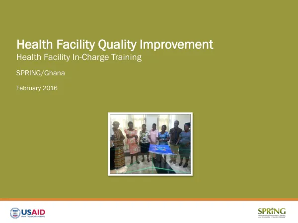 Health Facility Quality Improvement