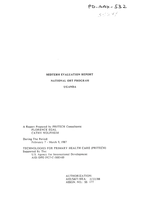 Midterm evaluation report national ORT program, Uganda
