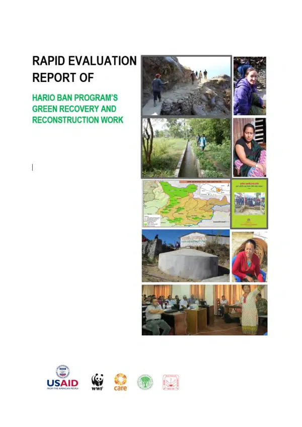 Rapid evaluation report of hariyo ban program"s green recovery and reconstruction work