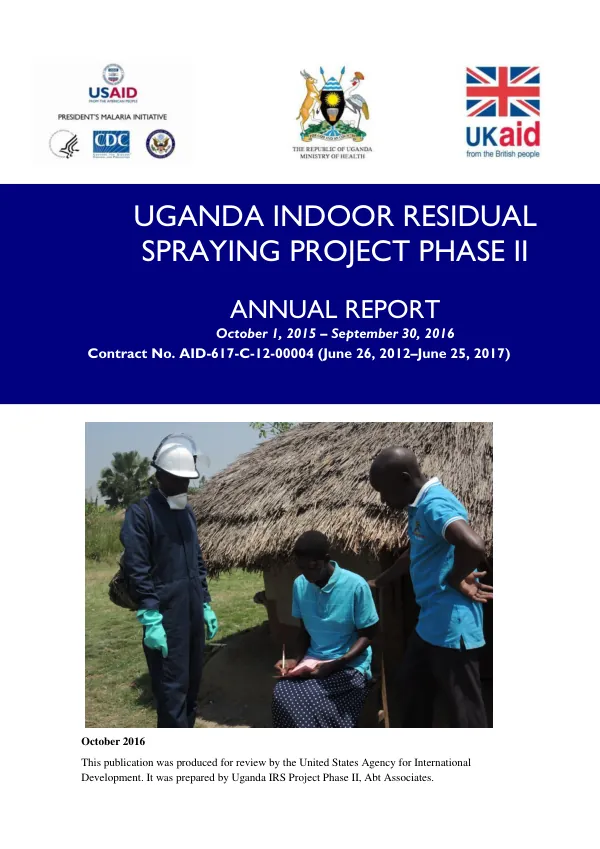 Uganda IRS Project Phase II Annual Performance Report