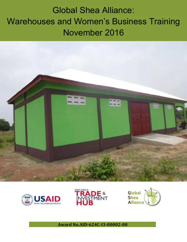 Warehouse and Women’s Business Training Final Report