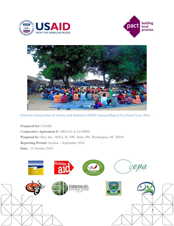 USAID/Malawi Fisheries Integration of Society Habitats (FISH) - Annual Report, FY 2016