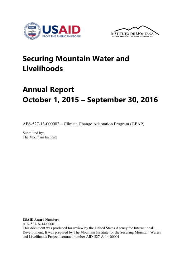 Annual Report October 1, 2015 – September 30, 2016