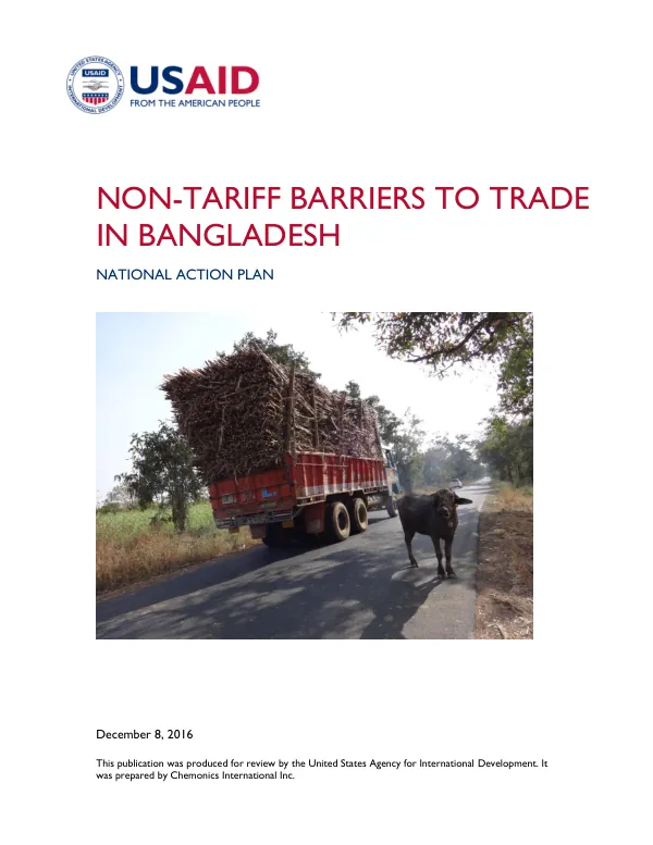 Non-Tariff Barriers to Trade in Bangladesh - National Action Plan