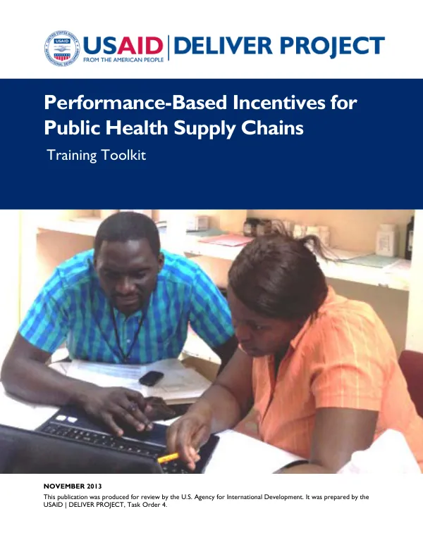 Performance-Based Incentives for Public Health Supply Chains: Training Toolkit