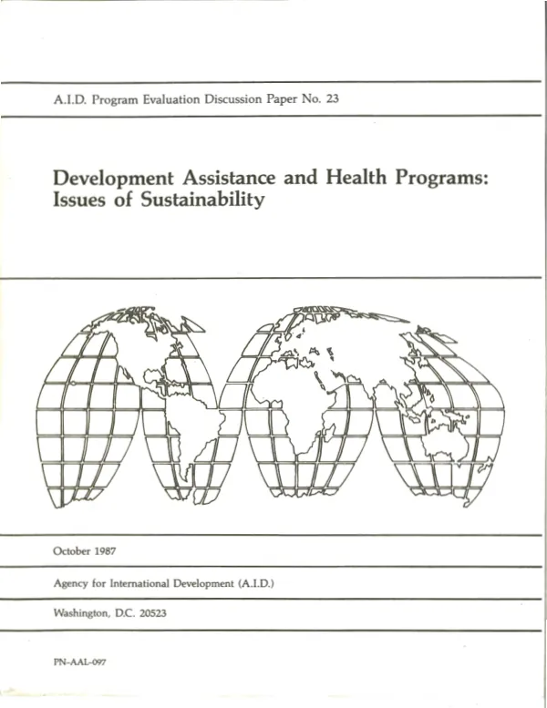 Development assistance and health programs : issues of sustainability