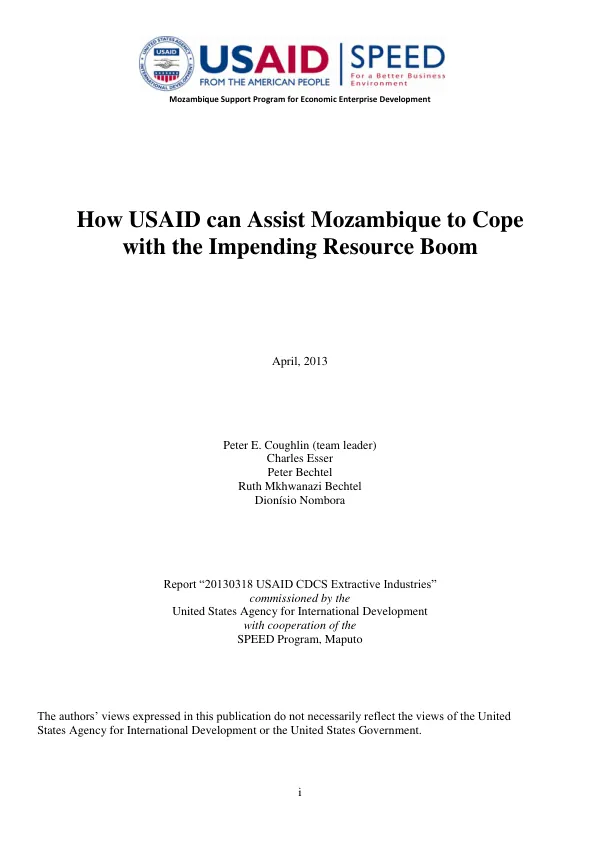 How USAID can assist Mozambique to cope with the impending resource boom