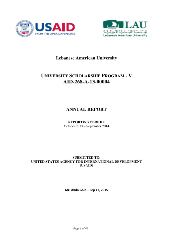UNIVERSITY SCHOLARSHIP PROGRAM - V