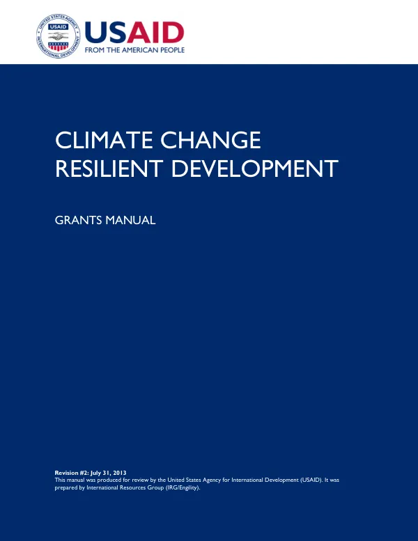 Climate Change Resilient Development Grants Manual