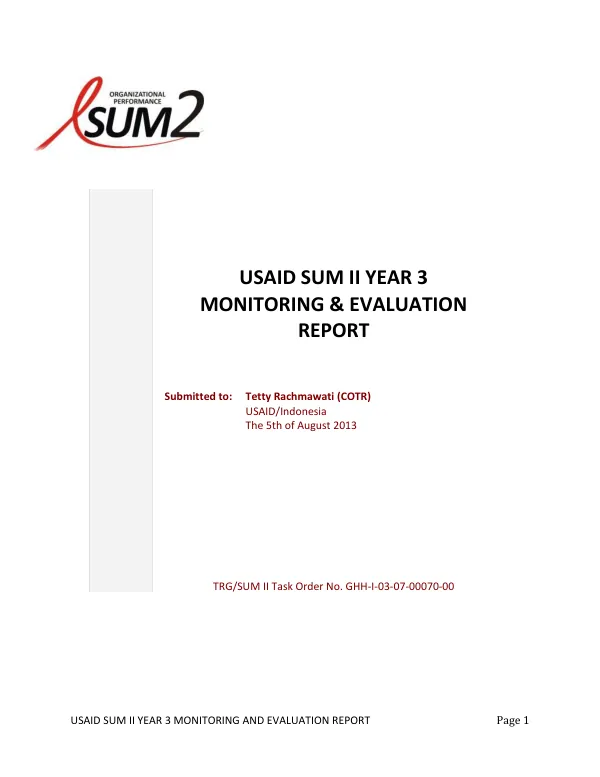 USAID SUMII Year 3 M&E Report