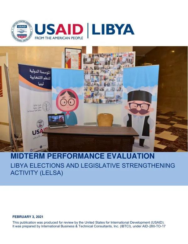 Midterm performance evaluation : Libya elections and legislative strengthening activity (LELSA)
