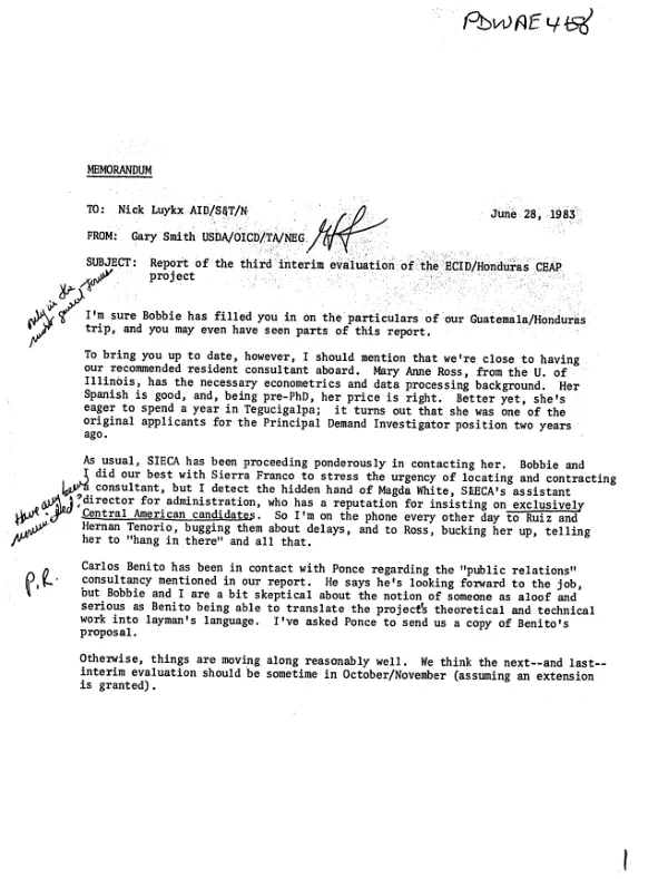 Effects of agricultural development policies on food consumption of the Central American population, SIECA/ECID - CONSUPLANE - MNR : third evaluation of the project, Tegucigalpa, Honduras, 16-20 May 1983