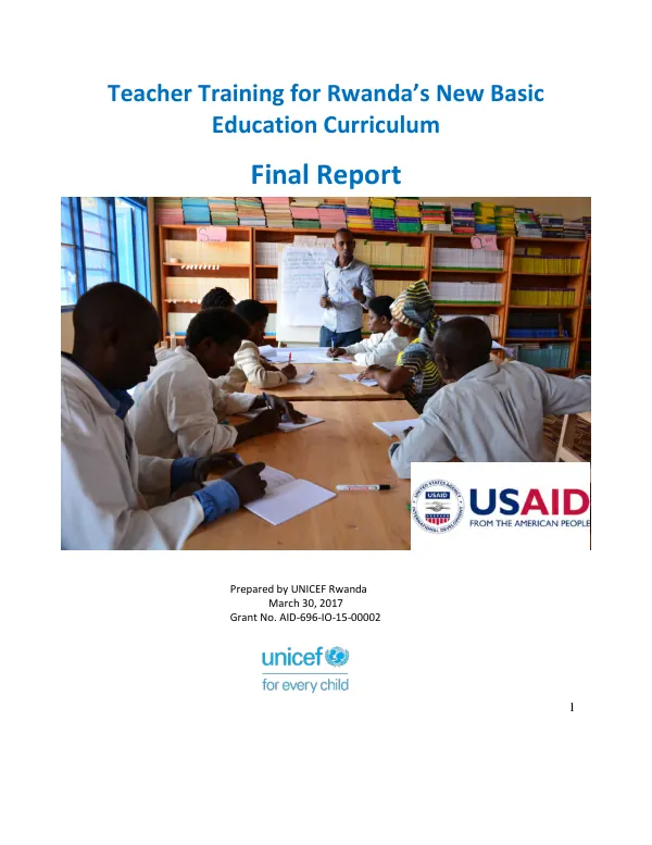 Teacher training for Rwanda’s new basic education curriculum : final report