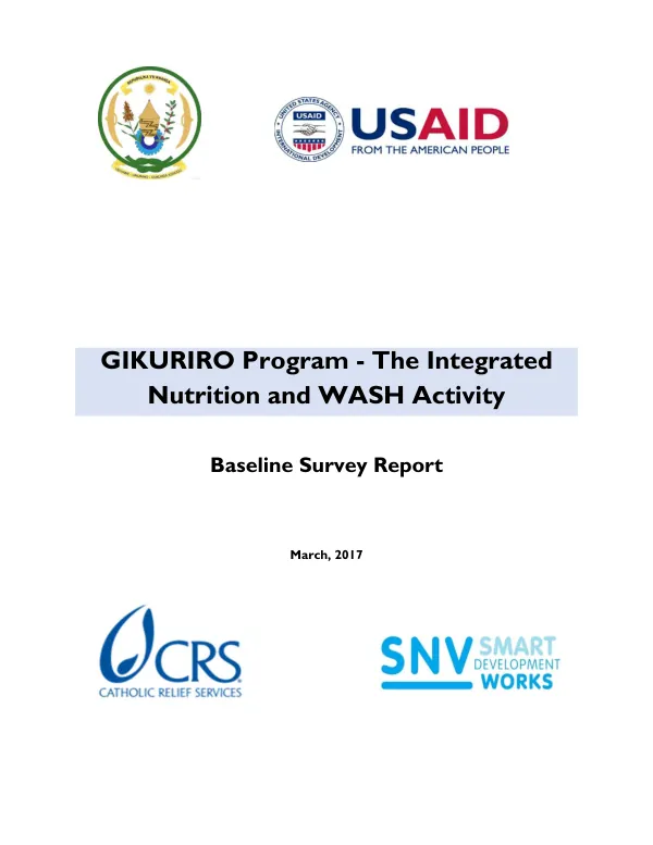 Gikuriro program- the integrated nutrition and WASH activity : baseline survey report