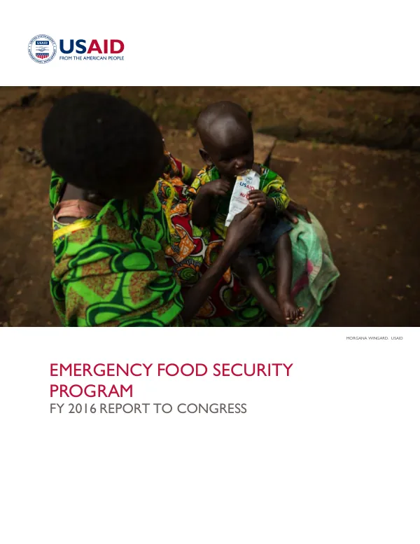 Emergency food security program : FY 2016 report to congress