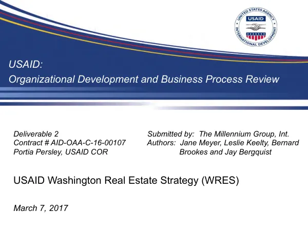USAID Washington real estate strategy (WRES)