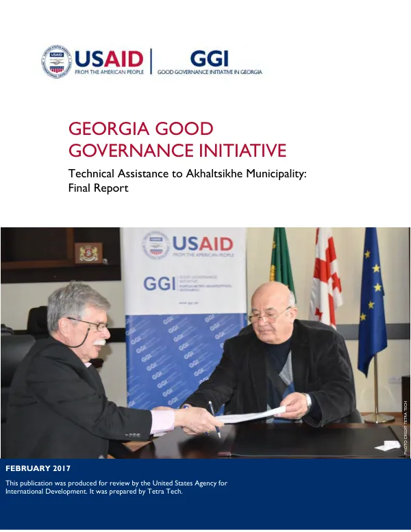 Technical assistance to Akhaltsikhe municipality report : final report