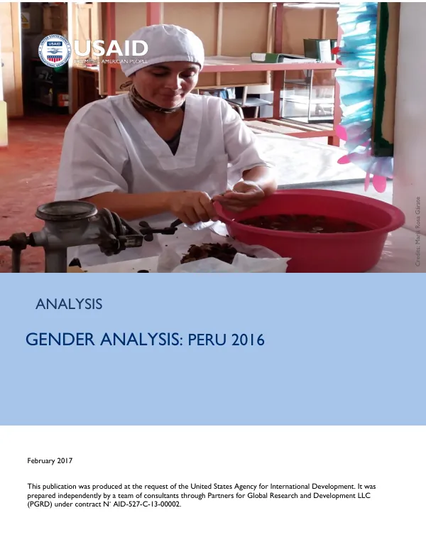 Gender analysis : Peru 2016