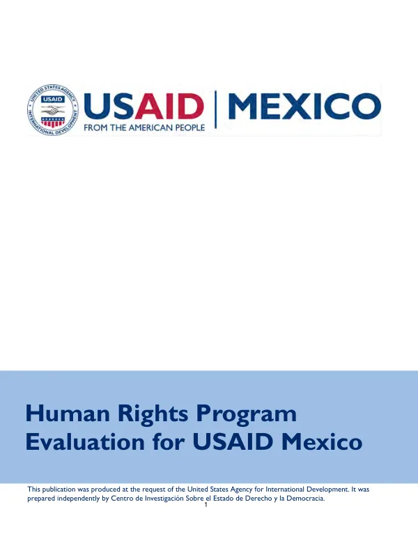 Human rights program evaluation USAID Mexico