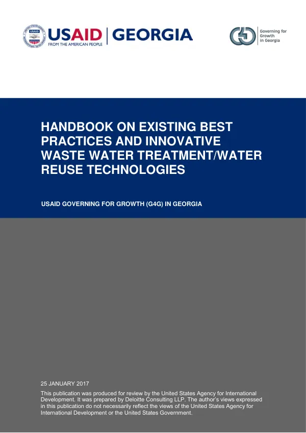 Handbook on existing best practices and innovative waste water treatment/water reuse technologies