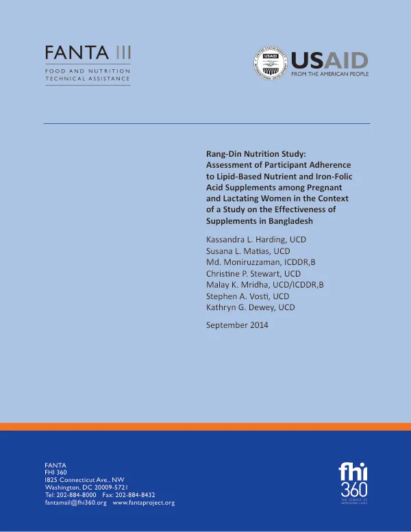 Spillover Effect of SPRING/Bangladesh Farmer Nutrition Schools among Non-Project Beneficiaries