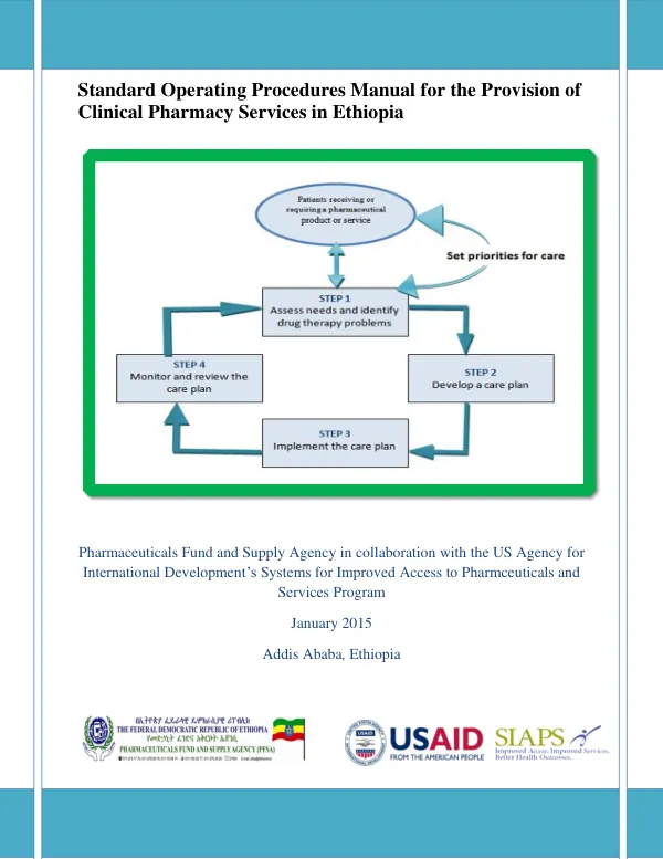 Standard Operating Procedures Manual for the Provision of Clinical Pharmacy Services in Ethiopia