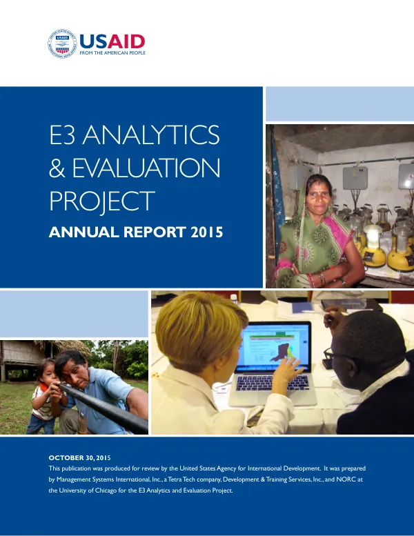 E3 Analytics and Evaluation Project Annual Report 2015