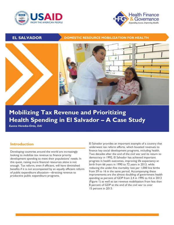 Mobilizing Tax Revenue and Prioritizing Health Spending in El Salvador – A Case Study