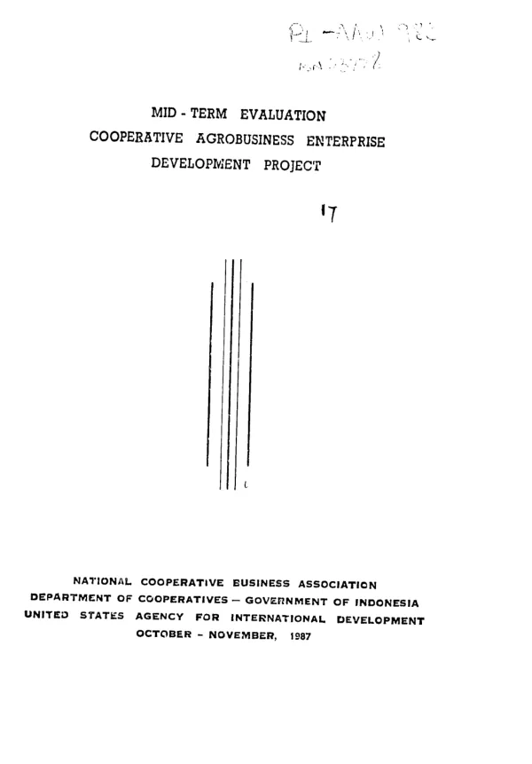 Mid-term evaluation : cooperative agrobusiness enterprise development project