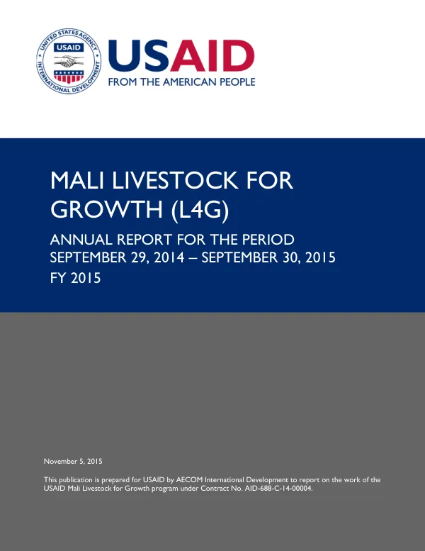 Mali Livestock for Growth (L4G) Annual Report