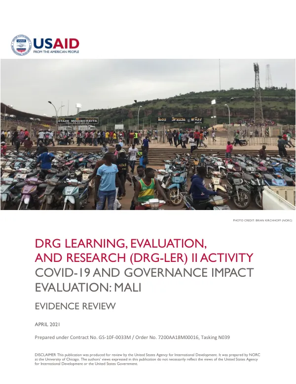 DRG learning, evaluation, and research (DRG-LER) II activity : COVID-19 and governance impact evaluation : Mali : evidence review