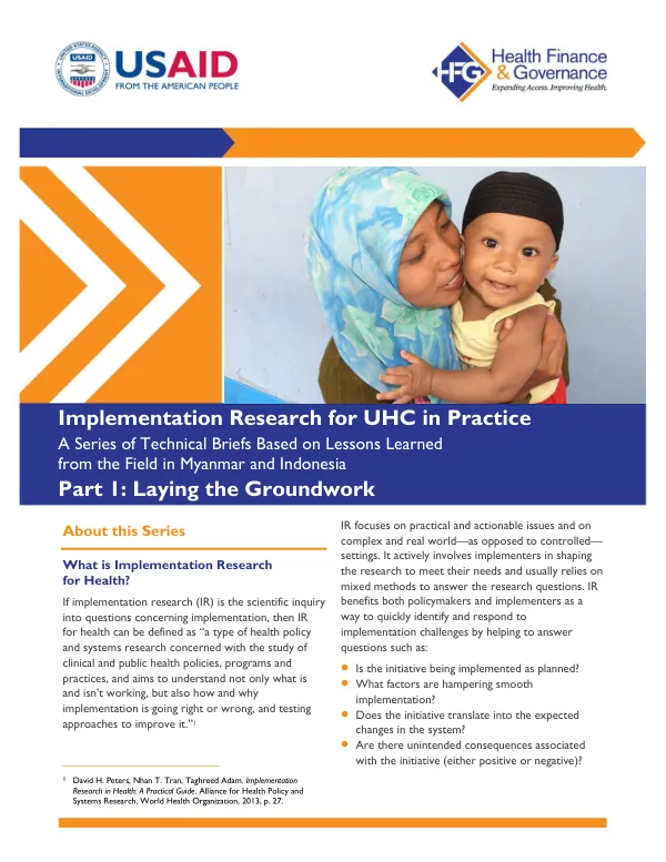 Implementation Research for UHC in Practice – Lessons Learned in Myanmar and Indonesia, Part 1: Laying the Groundwork