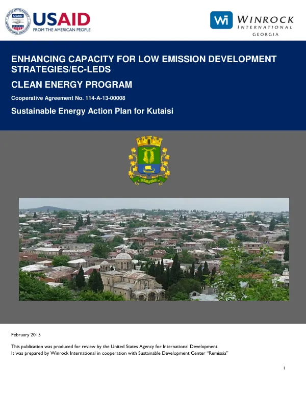 Sustainable Energy Action Plan for Kutaisi