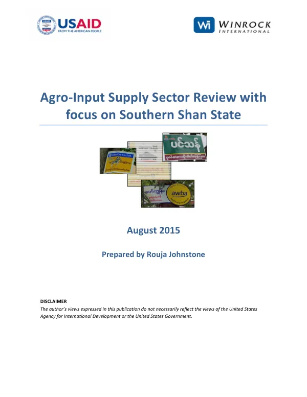 Agro-Input Supply Sector Review with focus on Southern Shan State