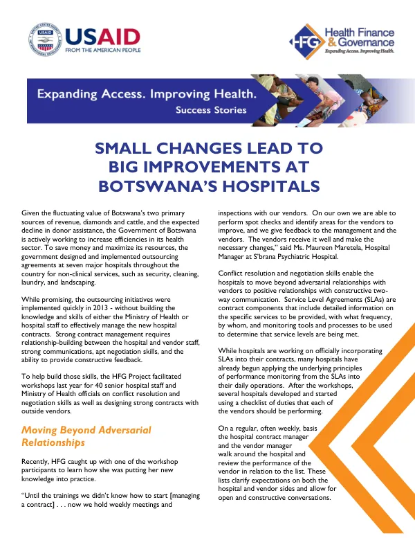 Small Management Changes Lead to Big Improvements at Botswana Hospital