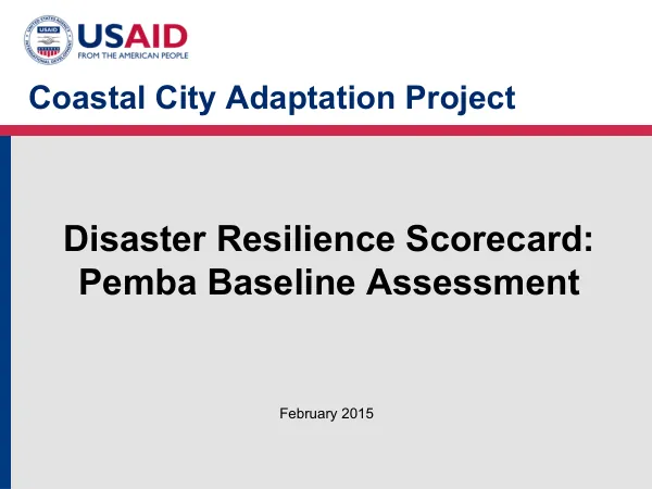 Disaster Resilience Scorecard: Pemba Baseline Assessment
