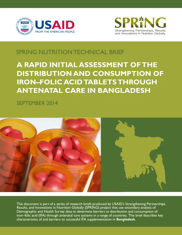 A Rapid Initial Assessment of the Distribution and Consumption of Iron-Folic Acid Tablets through Antenatal Care in Bangladesh