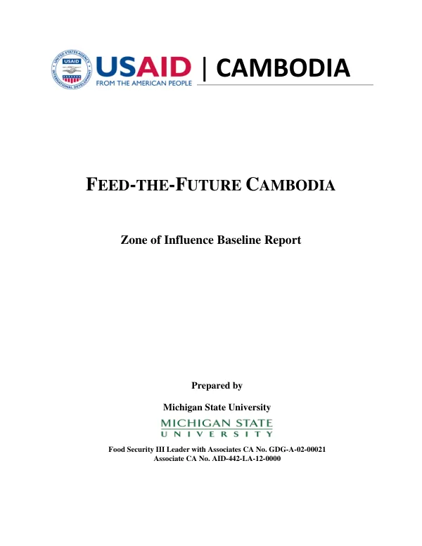 FEED-THE-FUTURE CAMBODIA Zone of Influence Baseline Report