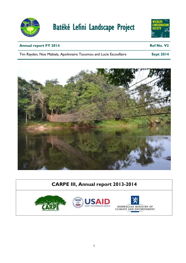 CAFEC Bateke Lefini Landscape Annual Report FY14