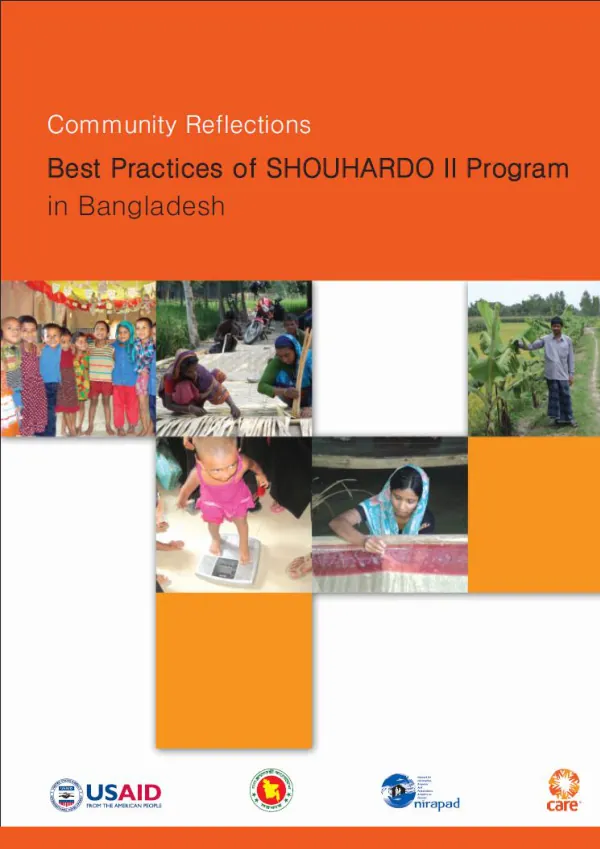 CARE Bangladesh Community Reflections Best Practices of SHOUHARDO II Program in Bangladesh
