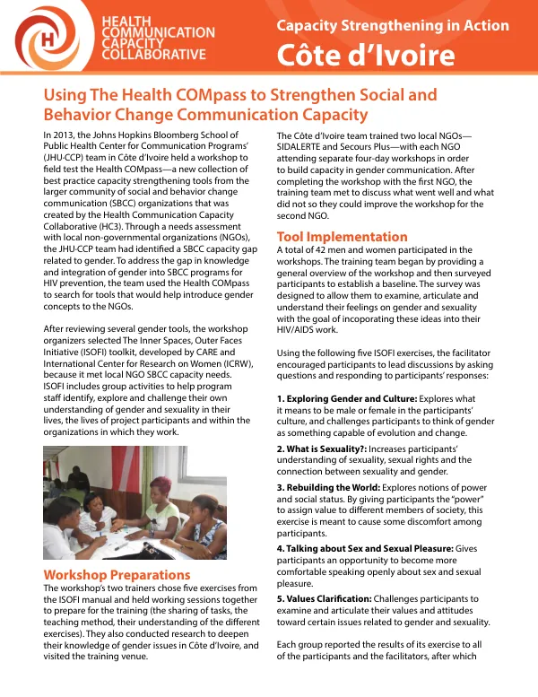 Using the Health COMpass to Strengthen Social and Behavior Change Communication Capacity