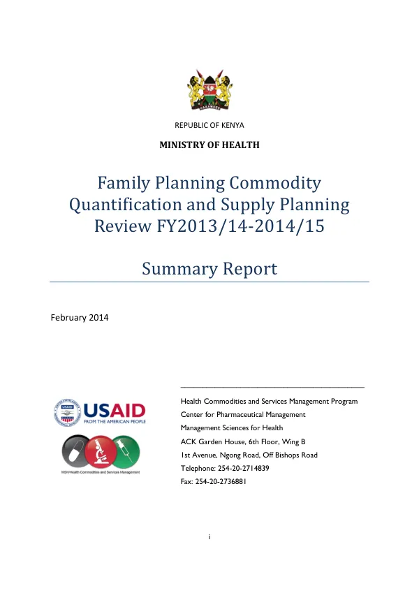 Final report : DFD-G-00-08-00285-00 -- September 17, 2008-August 14, 2009