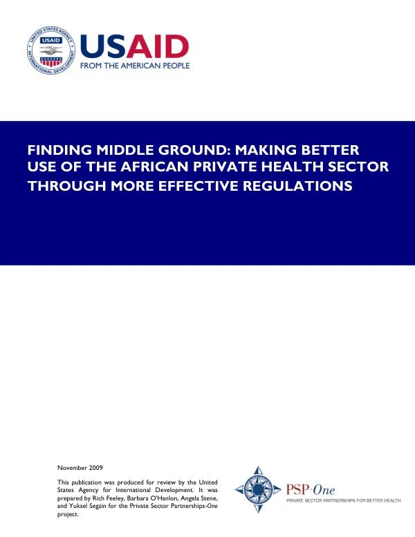 Finding middle ground : making better use of the African private health sector through more effective regulations