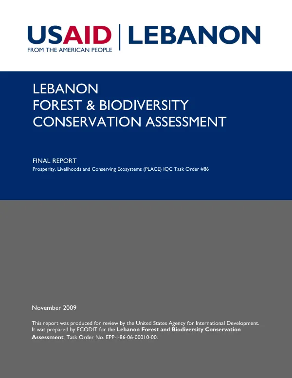Lebanon forest & biodiversity conservation assessment : final report