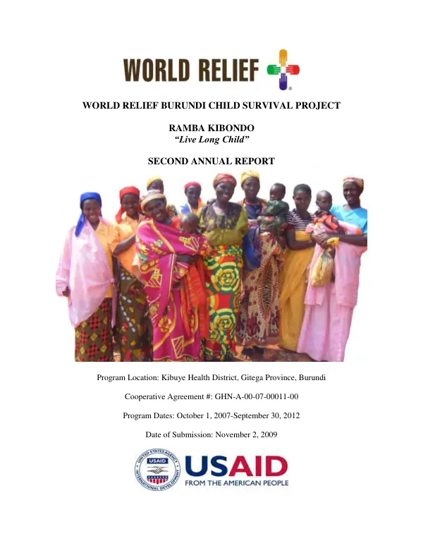 Ramba Kibondo "live long child" : second annual report
