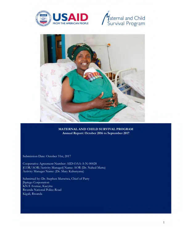 Healthy mothers, healthy children : a child survival initiative, Petit Goave District, Haiti, October 1, 2004-March 31, 2010 -- cooperative agreement number GHS-A-00-04-00021-00 : Global Health Action (US PVO) & The Methodist Church COD-EMH (local PVO) -- fifth annual report