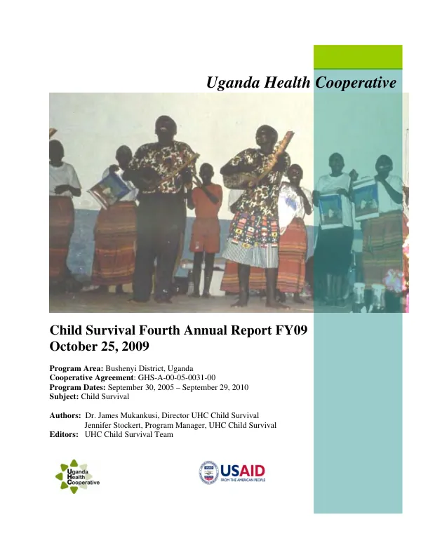 Uganda health cooperative : child survival fourth annual report FY09